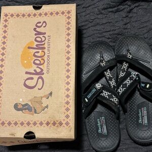 Skechers Black Sandals with Box